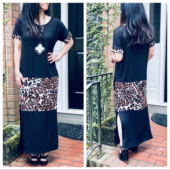 Color block loose fit side pockets maxi dress - Picture 6 of 9